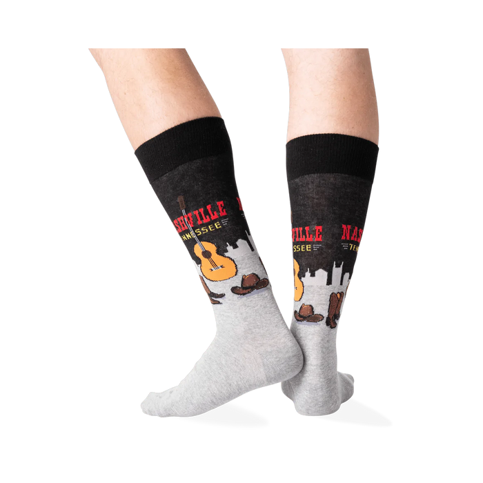 Flat lay showcasing a pair of Nashville socks, highlighting the design details.