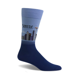 seattle seattle themed mens blue novelty crew socks