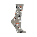 Close-up view of gray Cute Ghost socks showing the ghost pattern.