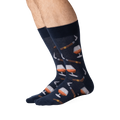 Flat lay image showing all three colors of the Cognac and Cigars socks together.