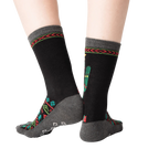 Back view of the socks showing the non-skid grips on the bottom.