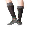 Back view of the Christmas Cactus Non-Skid Slipper socks, showcasing the design details.