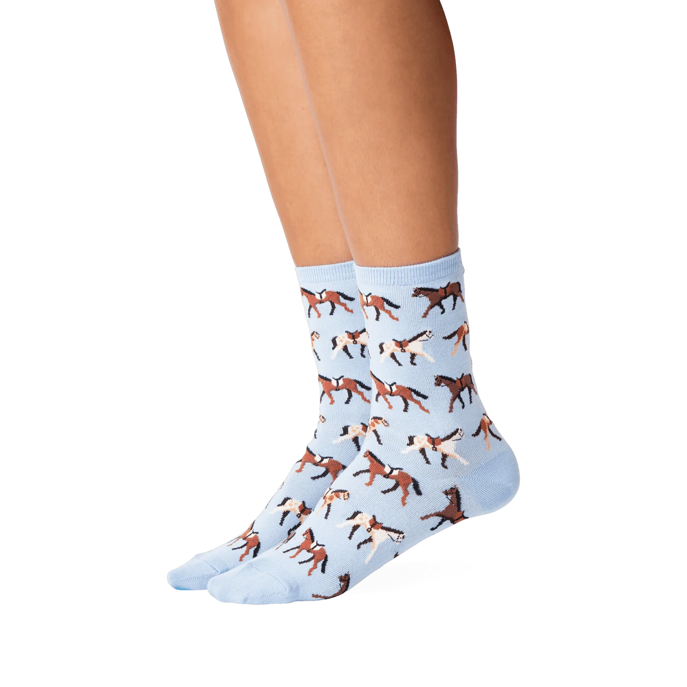 Flat lay showing the grey option of the horse socks.