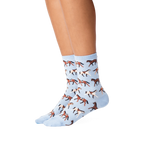 Flat lay showing the grey option of the horse socks.