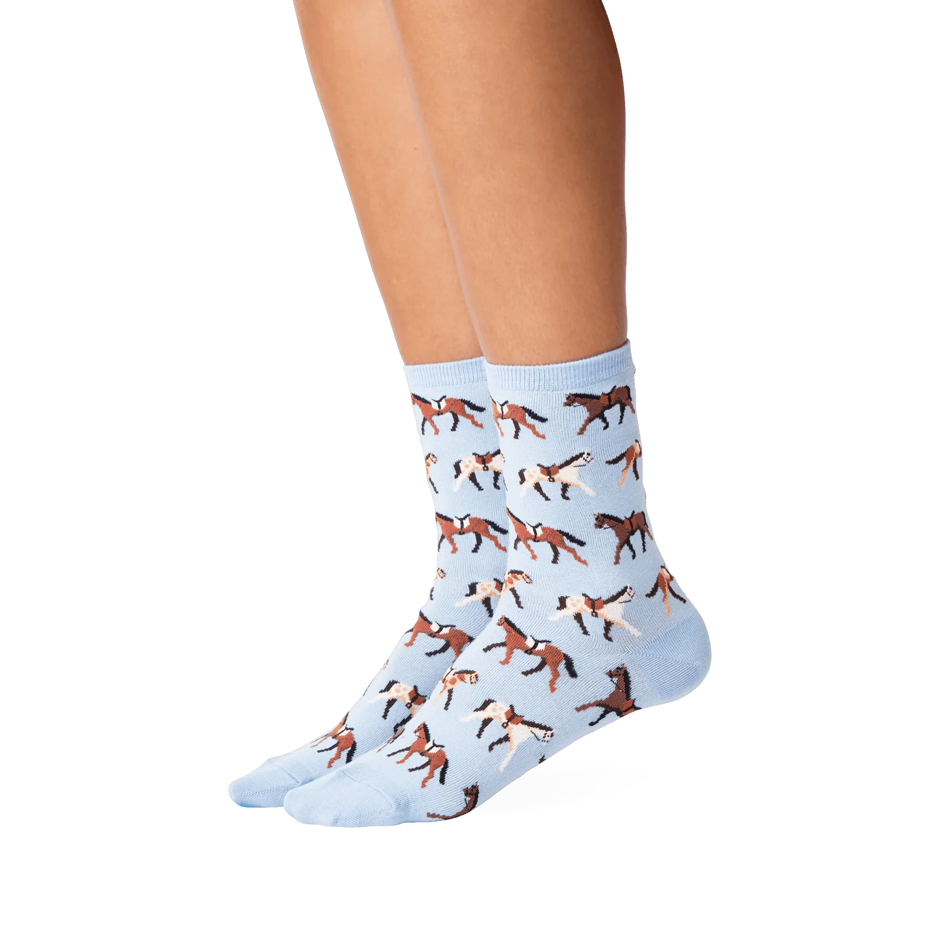 Flat lay showing the grey option of the horse socks.