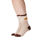 Lifestyle shot showing the socks on a person's legs.