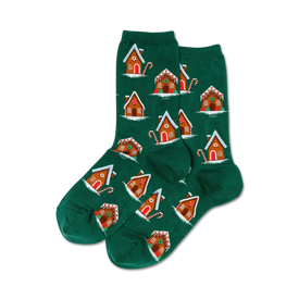 womens gingerbread houses crew socks: christmas cheer for your feet  