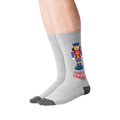 Lifestyle shot of a person wearing the Nutcracker socks.  Shows how the socks look on feet.