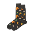 Lifestyle shot of a person wearing a pair of grey Camping socks.