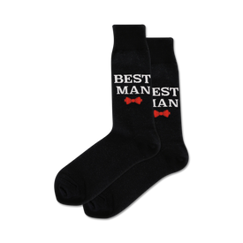 best man wedding themed mens black novelty crew socks
