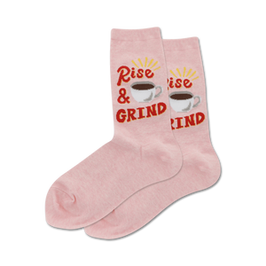 crew length pink socks with 