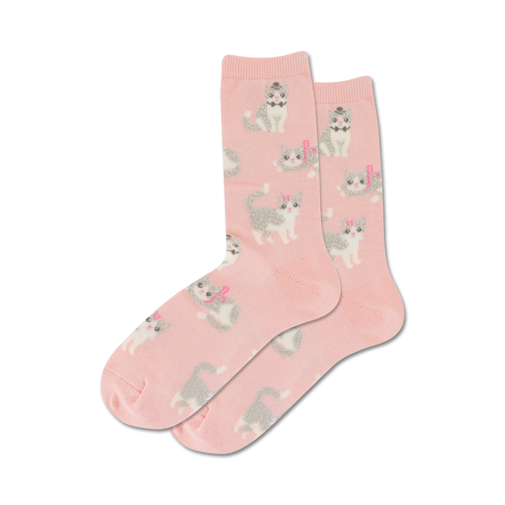 Fuzzy Cat Womens Cat Crew Socks | Sockologie