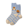 Lifestyle product shot of Fuzzy Fox socks on a model's feet; shows the socks in a more casual setting.