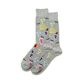 here for the boos halloween themed mens grey novelty crew socks