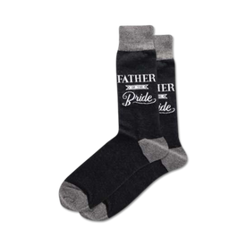 father of the bride wedding themed mens black novelty crew socks