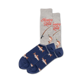 Lifestyle photo showing the 'Keeping it Reel' socks on a person's feet, highlighting their fit and design.