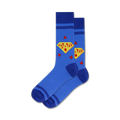 Pair of blue crew socks with red and yellow 'Super Dad' logo and stars. 