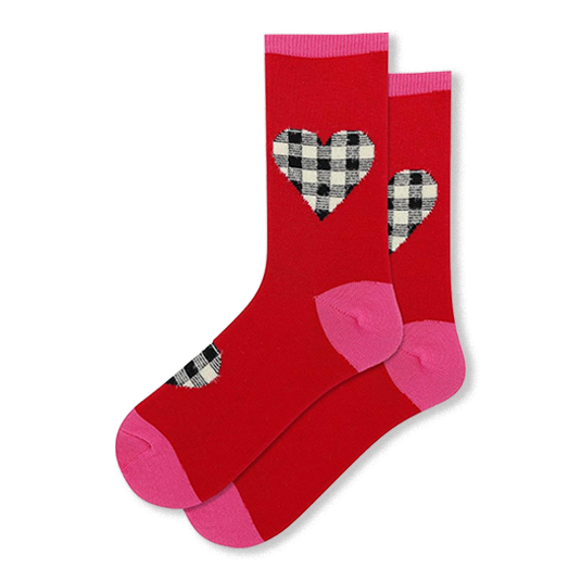 Fuzzy Plaid Heart }}