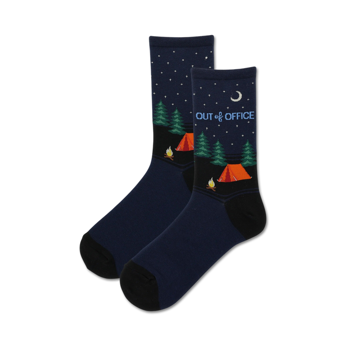 womens crew socks celebrating camping with 