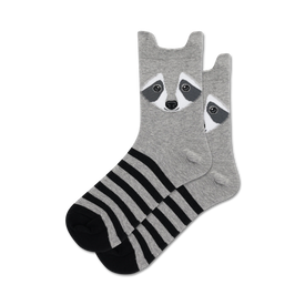 gray raccoon ankle socks for women   