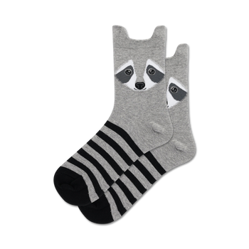 raccoon raccoon themed womens grey novelty ankle socks