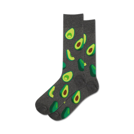 avocados avocado themed mens grey novelty crew socks