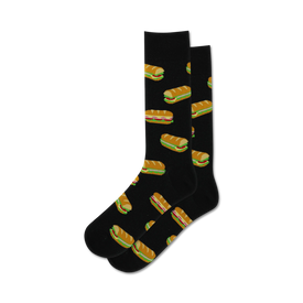 hoagie sandwiches sandwich themed mens black novelty crew socks