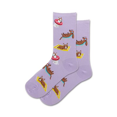 womens crew socks with cartoon dogs and sunglasses wearing socks  