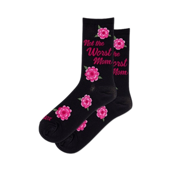 not the worst mom mothers day themed womens black novelty crew 0
