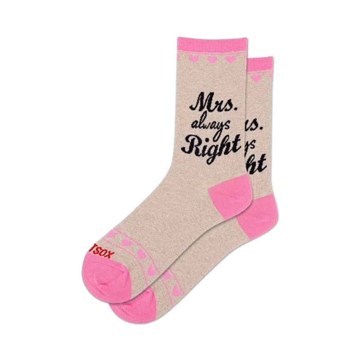 pink and beige women's socks with 
