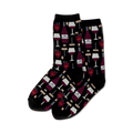 Flat lay showing a pair of purple wine socks.