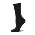 Single black silk-blend trouser sock on a mannequin foot. The sock is solid dark black with a smooth texture.