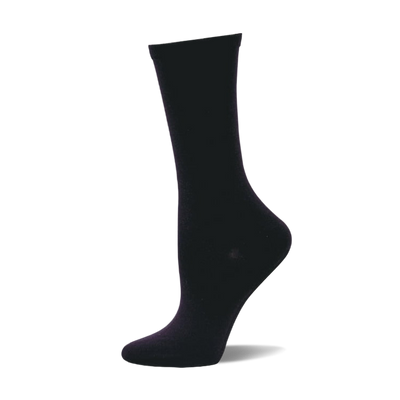 Single black silk-blend trouser sock on a mannequin foot. The sock is solid dark black with a smooth texture.
