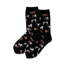 classic dogs dog themed womens black novelty crew socks