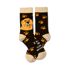 i love my golden retriever dog themed mens & womens unisex black novelty crew socks