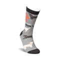 Lifestyle shot of 'Awesome Dog Mom' socks on a model's foot, showing the sock's fit and design.