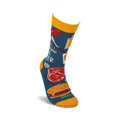 Lifestyle shot of Awesome Grill Master socks on a foot. Shows the socks on a model's foot, emphasizing the length and design.