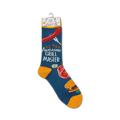 Flat lay product shot of the Awesome Grill Master socks, showcasing the full design detail.