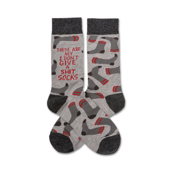 these are my don't give a shit socks sassy themed mens & womens unisex grey novelty crew socks