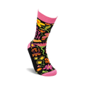 Lifestyle shot of 'I'm a Fancy Bitch' socks on a model's leg, showcasing the sock's design and fit.