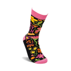 Lifestyle shot of 'I'm a Fancy Bitch' socks on a model's leg, showcasing the sock's design and fit.