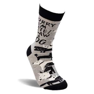 Single grey crew sock with 