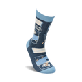 Lifestyle shot of a single 'I'd Rather Be Sleeping' sock displayed against a white background.