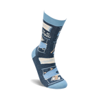 Lifestyle shot of a single 'I'd Rather Be Sleeping' sock displayed against a white background.