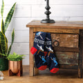 Lifestyle product shot showing the socks casually draped over a wooden drawer. [lf]