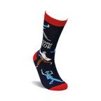 Close-up of a single sock showing detail of the fun design and vibrant colors.