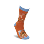 Close-up product shot of a single 'I'd Rather Be Eating Turkey' sock, showcasing the detailed design.