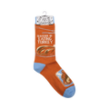 Product shot of the socks displayed on a retail hanger.