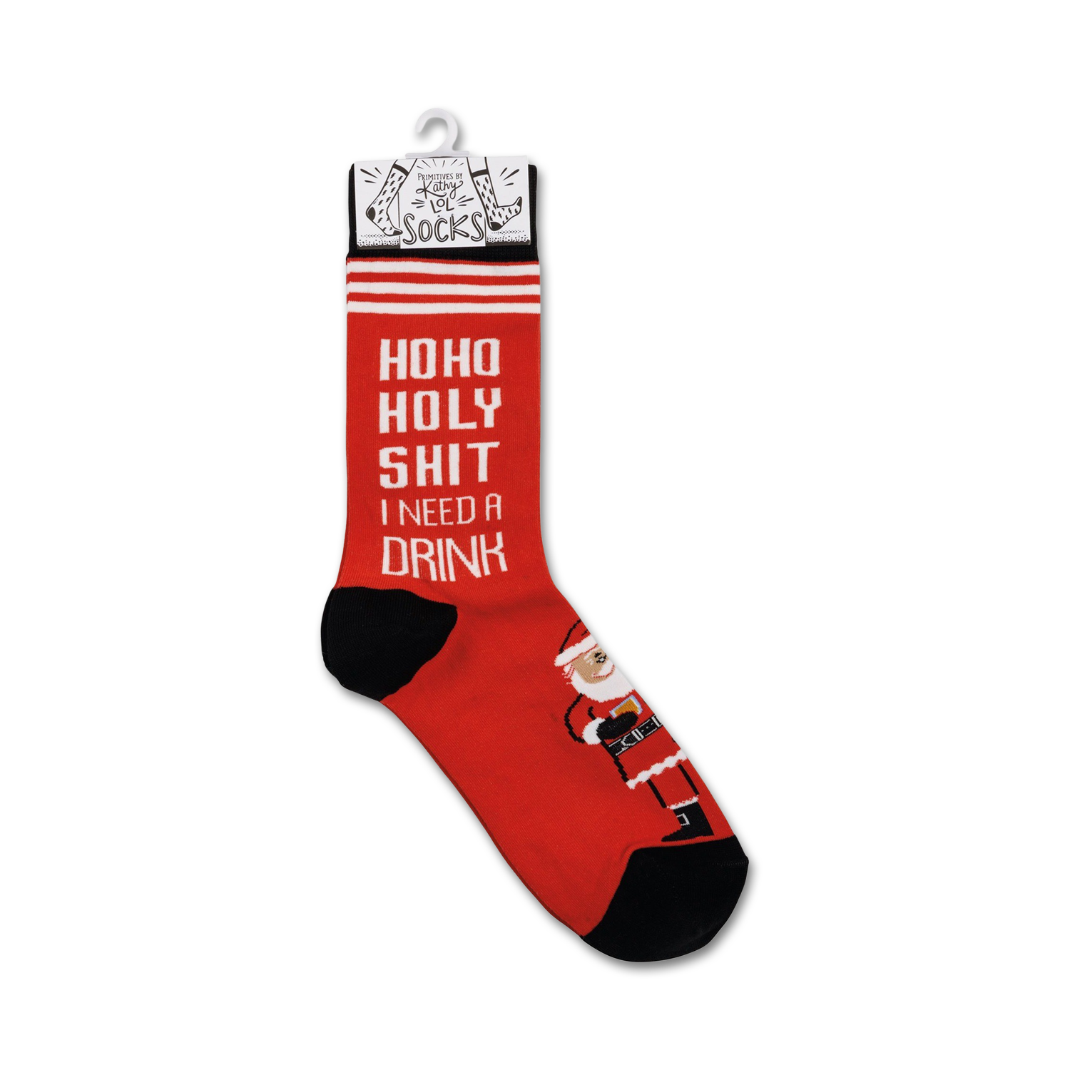 Product shot of a single sock hanging on a retail display tag.