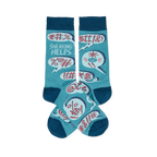 swearing helps  funny themed mens blue novelty crew socks